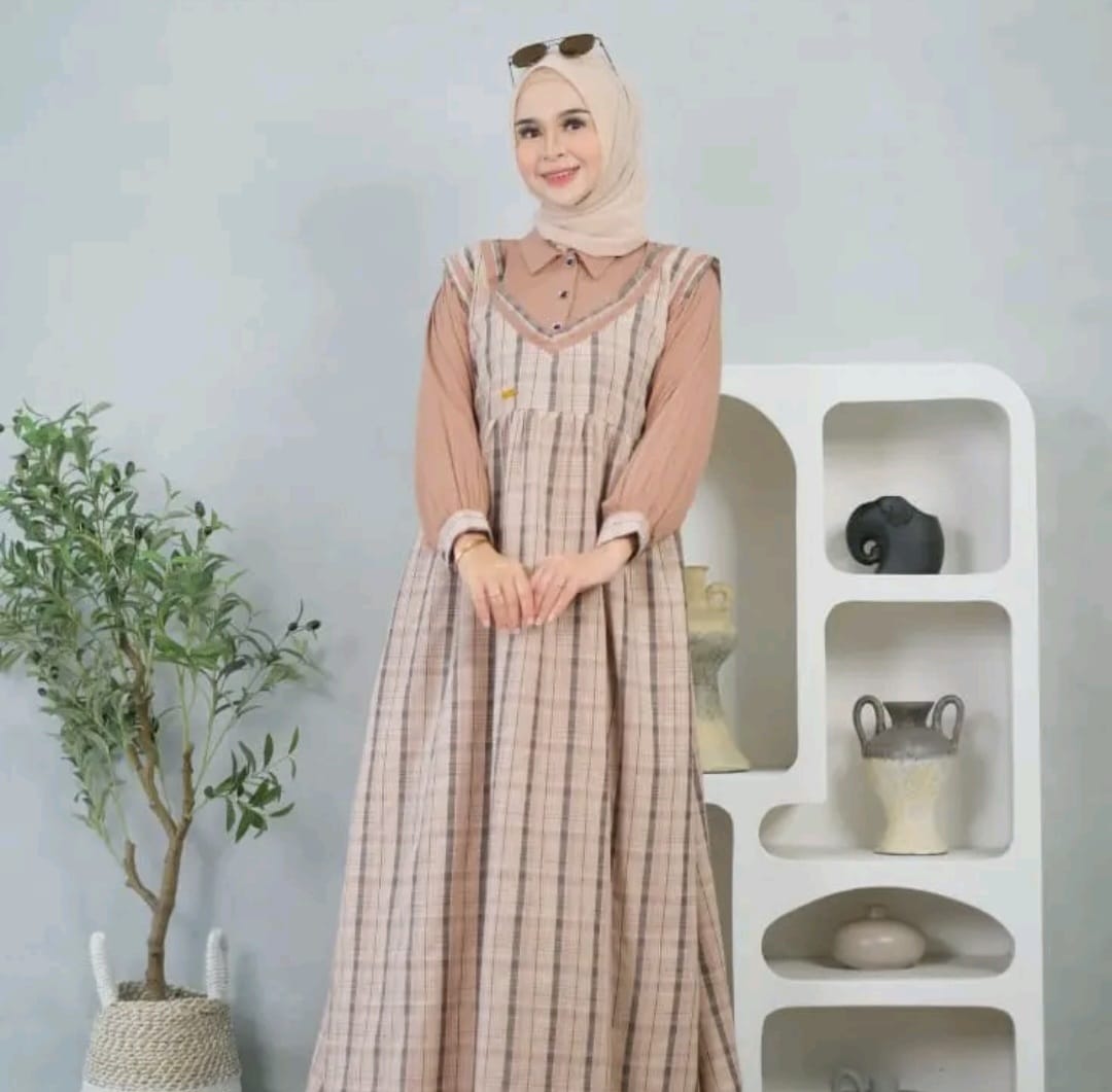 Gamis Salma Embro – Mahogany Elegance