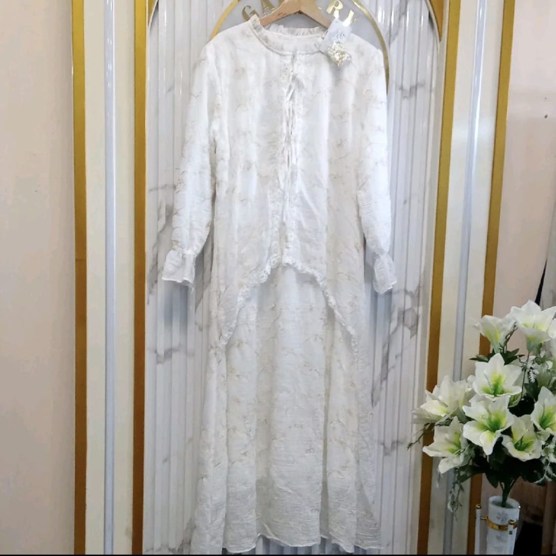 Set Gamis Outer Bordir Elegan
